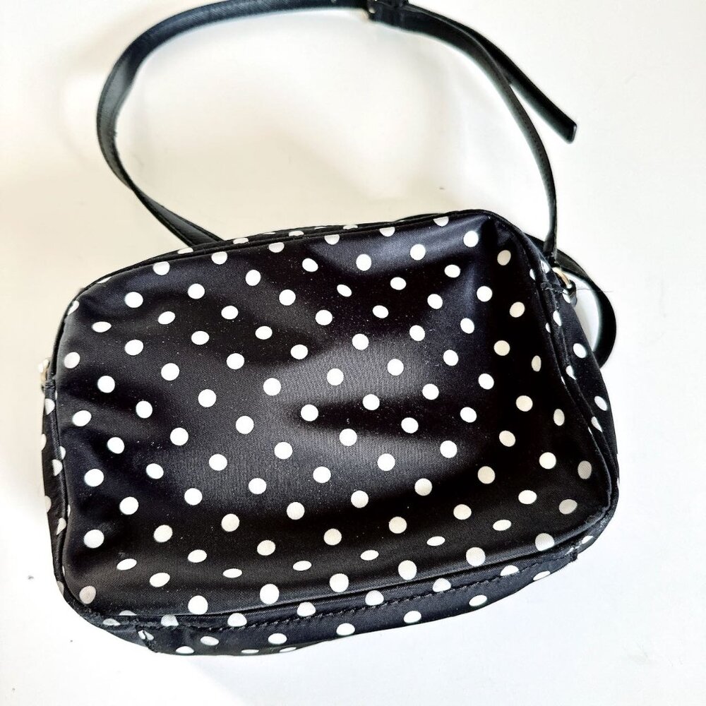 KATE SPADE BLACK & WHITE POLKA DOT CROSSBODY PURSE - Picture 7 of 10